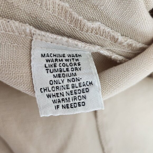 Bechamel Women's 12 Large 100% Linen Maxi Skirt Pull on‎ Beige Elastic Side Zip - Picture 8 of 11